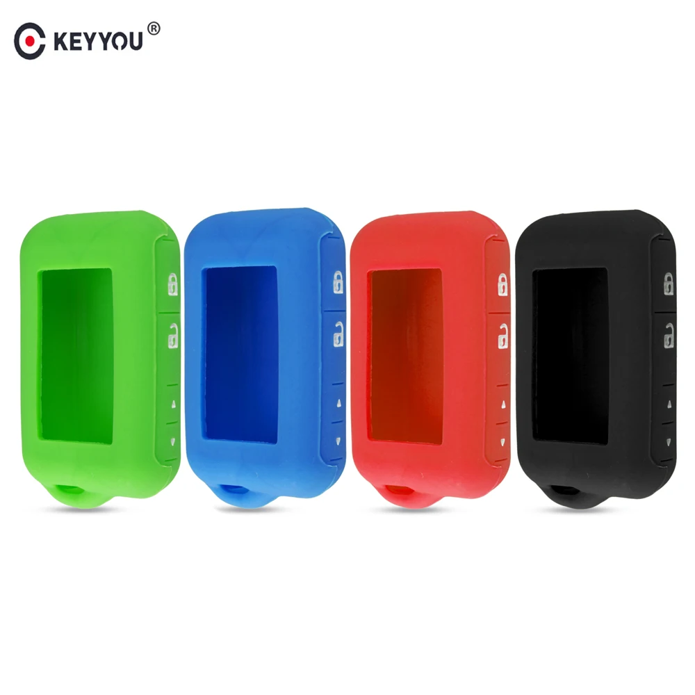 

KEYYOU E90 E91 E60 E61 Keychain Silicone Cover Car Key Case For Starline E60 E90 E61 LCD Two Way Car Alarm Remote Controller