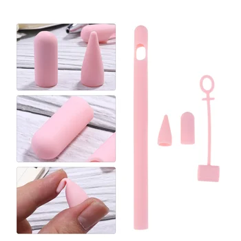

Screen Touch Pen Protective Cover Anti-Lost Pen Sleeve Silicone Protective Cover Compatible for Apple Pencil Pink