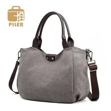 Большая женская Сумка Хобо холщовая кожаная сумка на плечо сумка-тоут для путешествий винтажная Роскошная Брендовая женская сумка сумочка и кошелек сумка-мессенджер