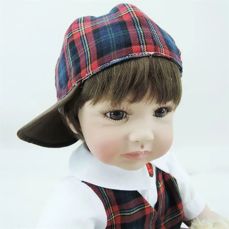 Ручной работы силиконовые живой Bebe Детская 22 ''Reborn Девочка Мальчик Alex ребенок малыш подарок Мода Кукла Интерактивные мягкие куклы