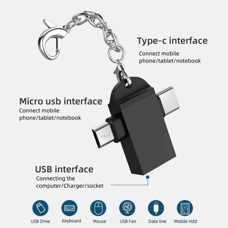 usb phone converter Hot! 2-in-1 Type-C Micro USB OTG Adapter For Android Huawei USB 3.1 Data Transmit Converters For Tablet Hard Disk Drive Phone hdmi phone adapter