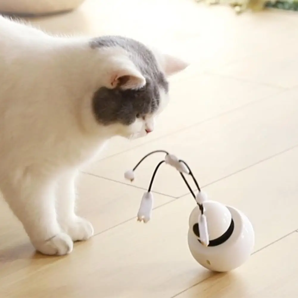 

Robot Tumbler Cat Toy 360 Degree Automatic Rotating Funny Cat Toy 3 In 1 Multifunctional Spherical Tumbler Smart Pet Toy