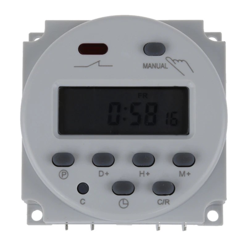 

Digital LCD programmable timer switch 16A AC 220-240 White