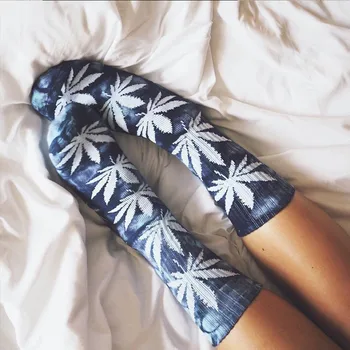 

Fashion comfortable high quality cotton socks leaf maple leaves casual long paragraph hemp weed boat winter warm socks for man