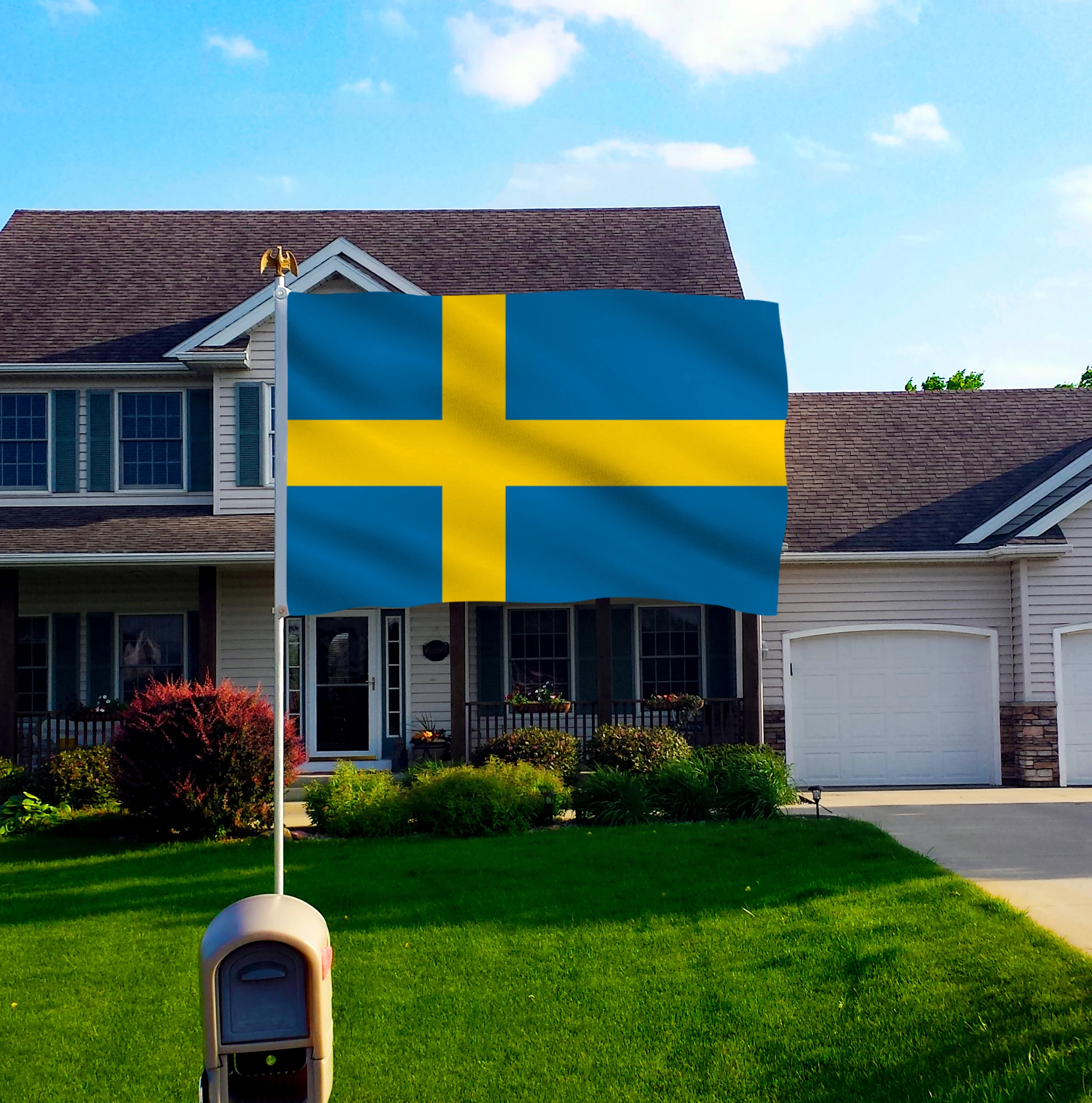 DFLIVE флаг страны Швеции 3x5 футов Печатный полиэстер Fly 90x150 см шведский SE Национальный Баннер