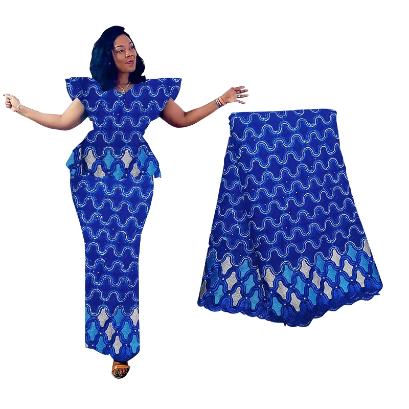 

African Lace Fabric Latest Beaded 2019 High Quality France Nigerian Lace Fabric Materials For Women African Dresses