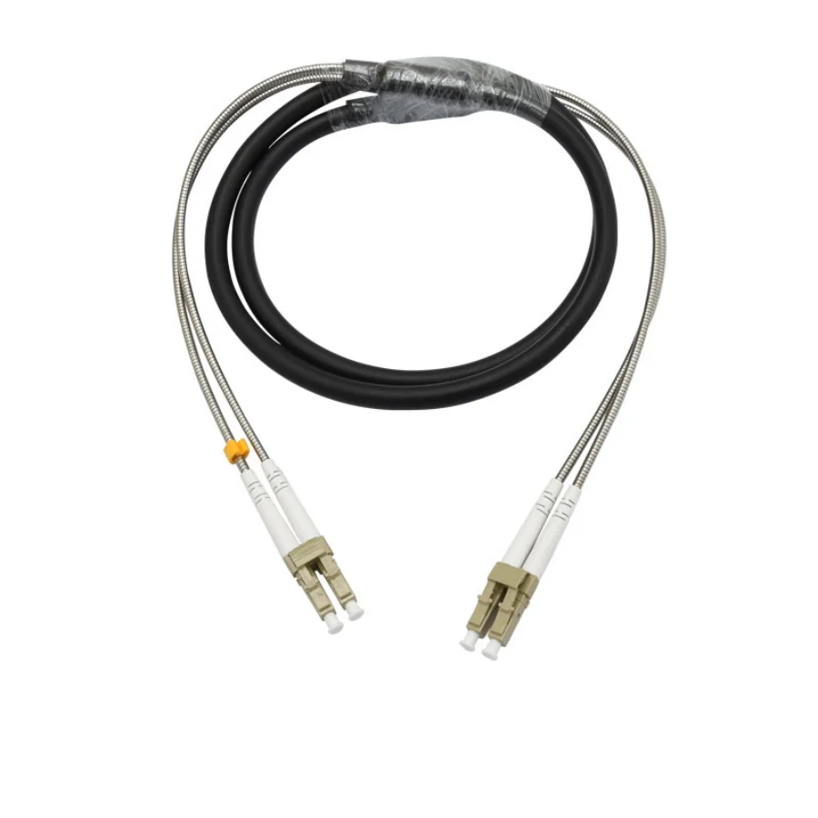 Fiber Optic Cable Outdoor Armored Field Optical Cable Patch Cord Jumper Pigtail Single Mode/Multimode 2 Cores1/2/3/5/10M LC/SC 1 way optical fiber sliding bracelet optical fiber rotary joint photoelectric sliding bracelet single mode multimode