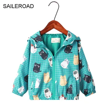 

SAILEROAD Jacket with Zipper 2020 Autumn Kids Girl Trench Coat Girl Coat Kids Outerwear Clothing Hoodie Children Clothes