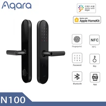Aqara n100 inteligente fechadura da porta de impressão digital nfc desbloqueio funciona bluetooth senha com mijia homekit ligação inteligente com campainha superior