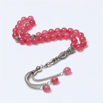 

Wholesale Factory Stock 8MM Pink Stone Muslim Rosary Prayer Islamic Beads Tasbih