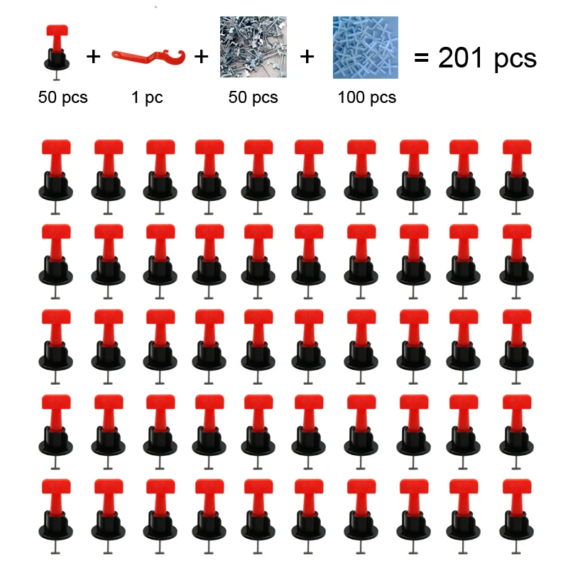 

201pcs 1.5mm Resuable Anti-Lippage Locator Tools For Ceramic Thickness 5-17mm Floor and Wall Tile Leveling