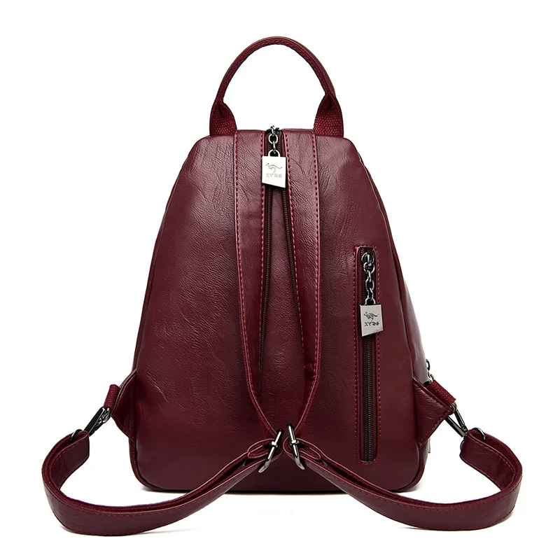 Fashion Upgraded Version Women Backpack Female Durable Leather Shoulder Bag Pretty Style Girls School Bag Travel Backpack