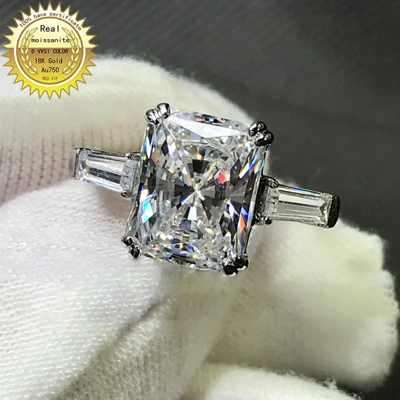 

Твердые из золота 18 карат 2ct муассанит кольцо с бриллиантом D Цвет VVS с национальными сертификат 0014
