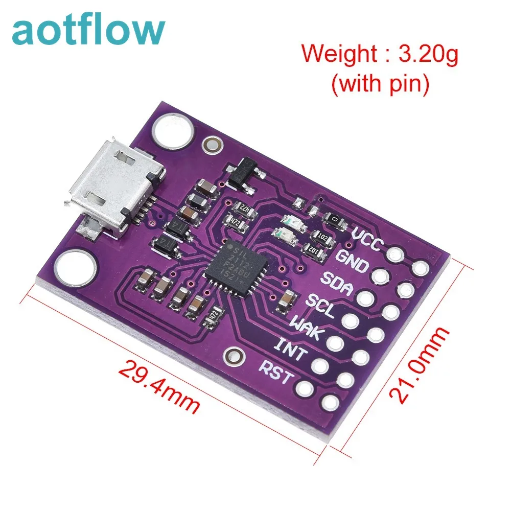 CP2112 плата отладки USB к SMBus I2C коммуникационный модуль 2 0 MicroUSB 2112 оценочный комплект