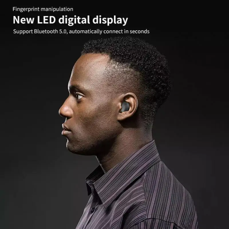 Wireless Bluetooth 5.0 Earphones Mini Tws Earbuds Earphones F12 Noise Reduction Tap Led Display For Huawei Xiaomi Samsung