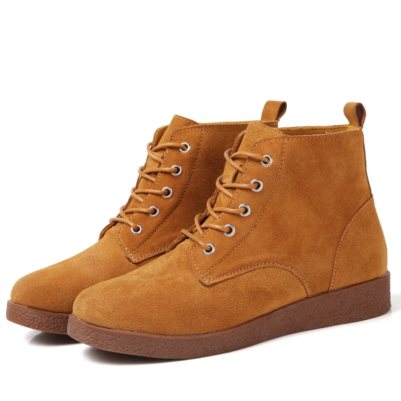 

Winter new ladies casual shoes 2 color suede frosted leather slip-on high-top shoes flat Korean cotton boots non-slip warm shoes