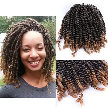 

DAIRESS 8" Fluffy Spring Twist Hair Crochet Braids Bomb Twist Hair Synthetic Braiding Hair Extensions Nubian Twist Crochet Hair