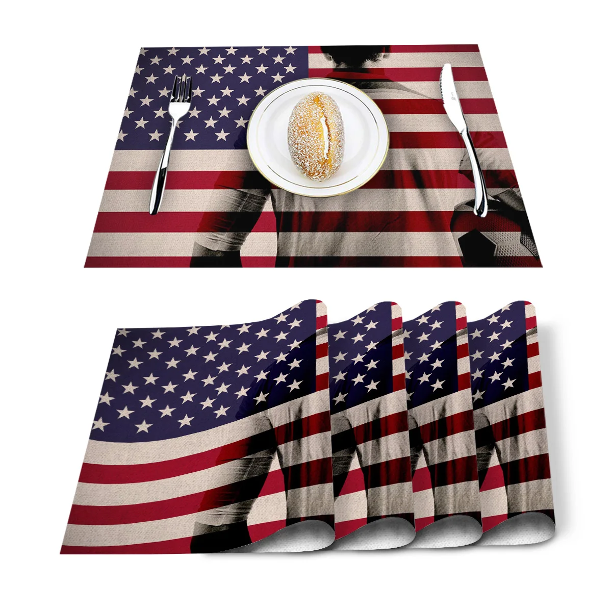 Подставки под столовые приборы с американским флагом|Коврики и подложки| |