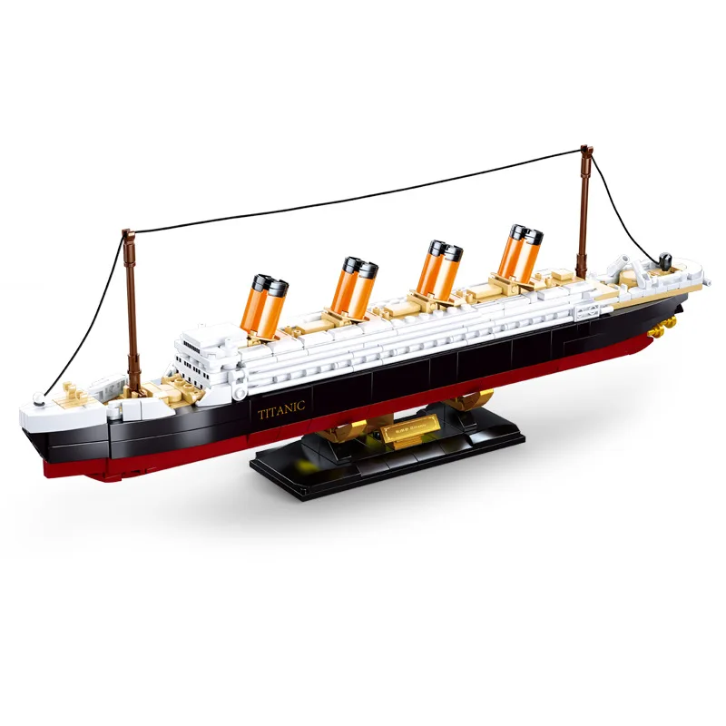 Modello Brick Building Block Cruise Titanic E Uss Condition Educational Bricks Toy