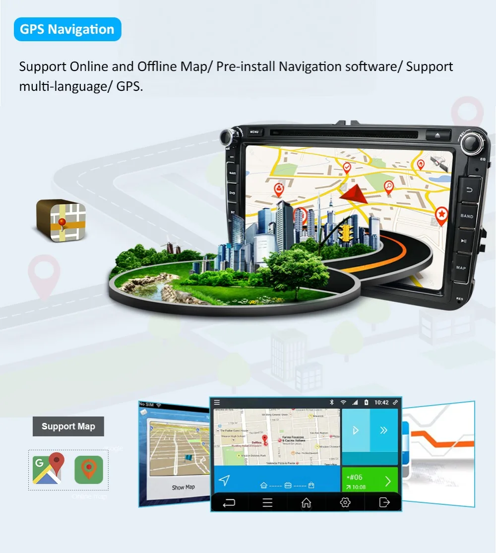 Excellent 2 DIN Octa Core Android 8.1 Car DVD GPS WIFI USB For Volkswagen GOLF 5 6 POLO TOURAN EOS PASSAT CC TIGUAN SHARAN SCIROCCO Caddy 10