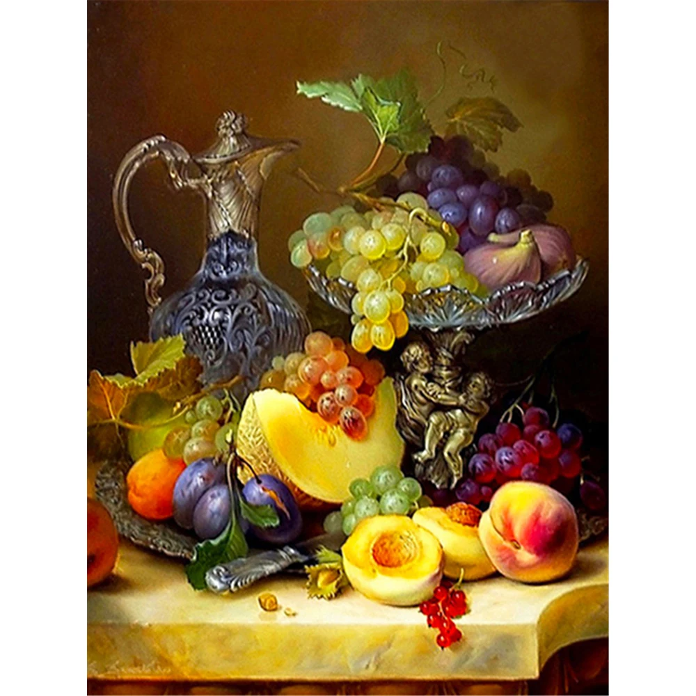 Fruit Landscape DIY Embroidery Cross Stitch 11CT Kits Needlework Craft Set Printed Canvas Cotton Thread Home Decoration For Meian cross stitch kit