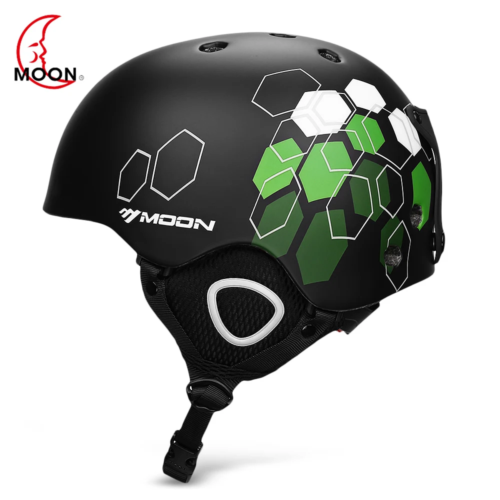 MOON Открытый Интегрированный лыжный шлем с регулируемым ремнем вентиляционное отверстие для велоспорта катания на коньках ударопрочный защитный спортивный шлем