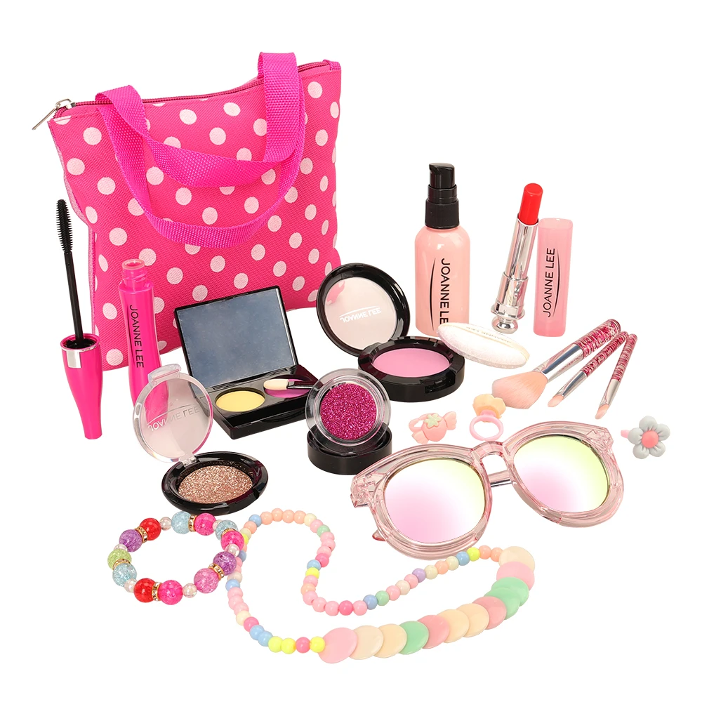 

New Arrive Fashion Cosmetic Toys 27 Items /lots = 12 Makeup Kits + 1 Sunglasses + 14 Jewelry kits For Barbie 18 inch Girl Dolls