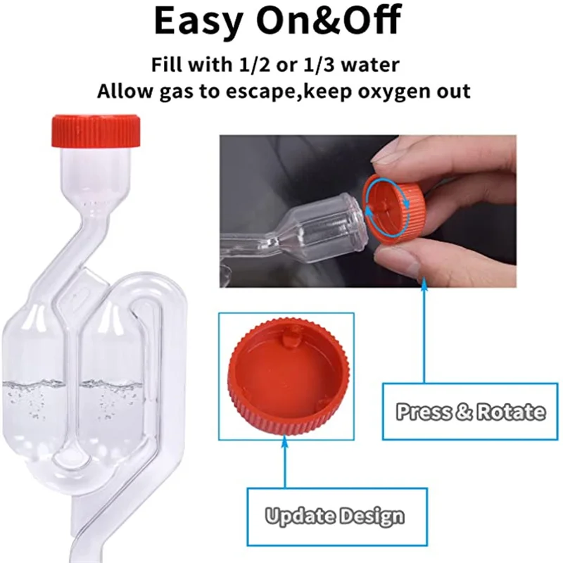 Airlock Stopper S-Shape Homebrew Bubble Carboys Fermenter Seal Valve Food Grade Grommets Wine Making Plastic Airlock