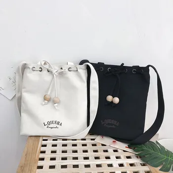 

Drawstring Canvas Cross Body Bag Women's Bag Handbag Fashion Letter Print Shoulder Bag Canvas School Bags Shopping Bags #15