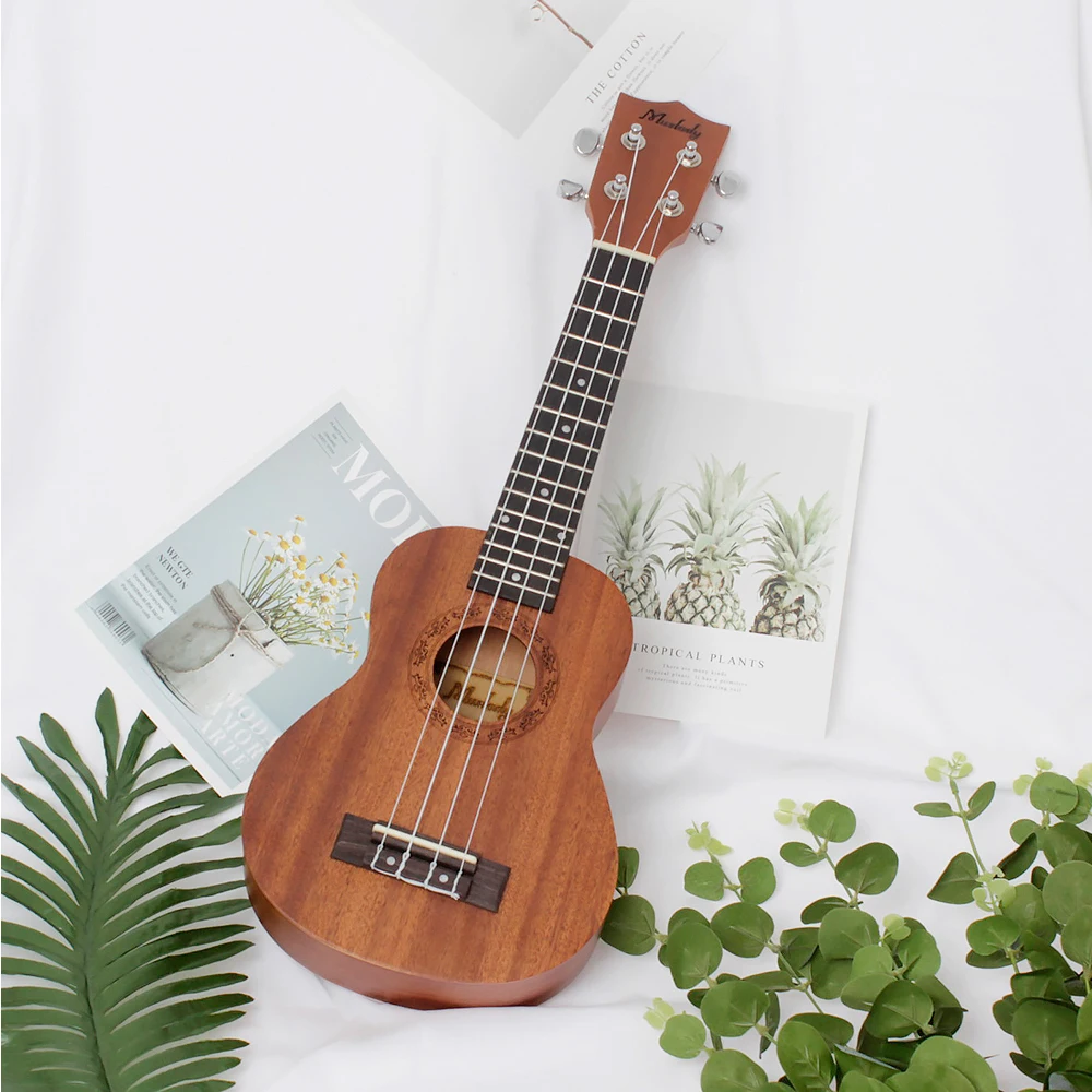 Muslady 21 дюймов сопрано укулеле Ukelele красное дерево с сумкой ремень uke ремешок с зажимом тюнер Ткань для очистки