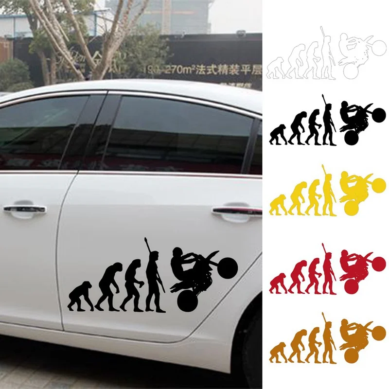 

New Motorcycle Creative Sticker Human Evolution Style Motorbike Car Reflective Vinyl Decals Auto Exterior Decoration Accessories