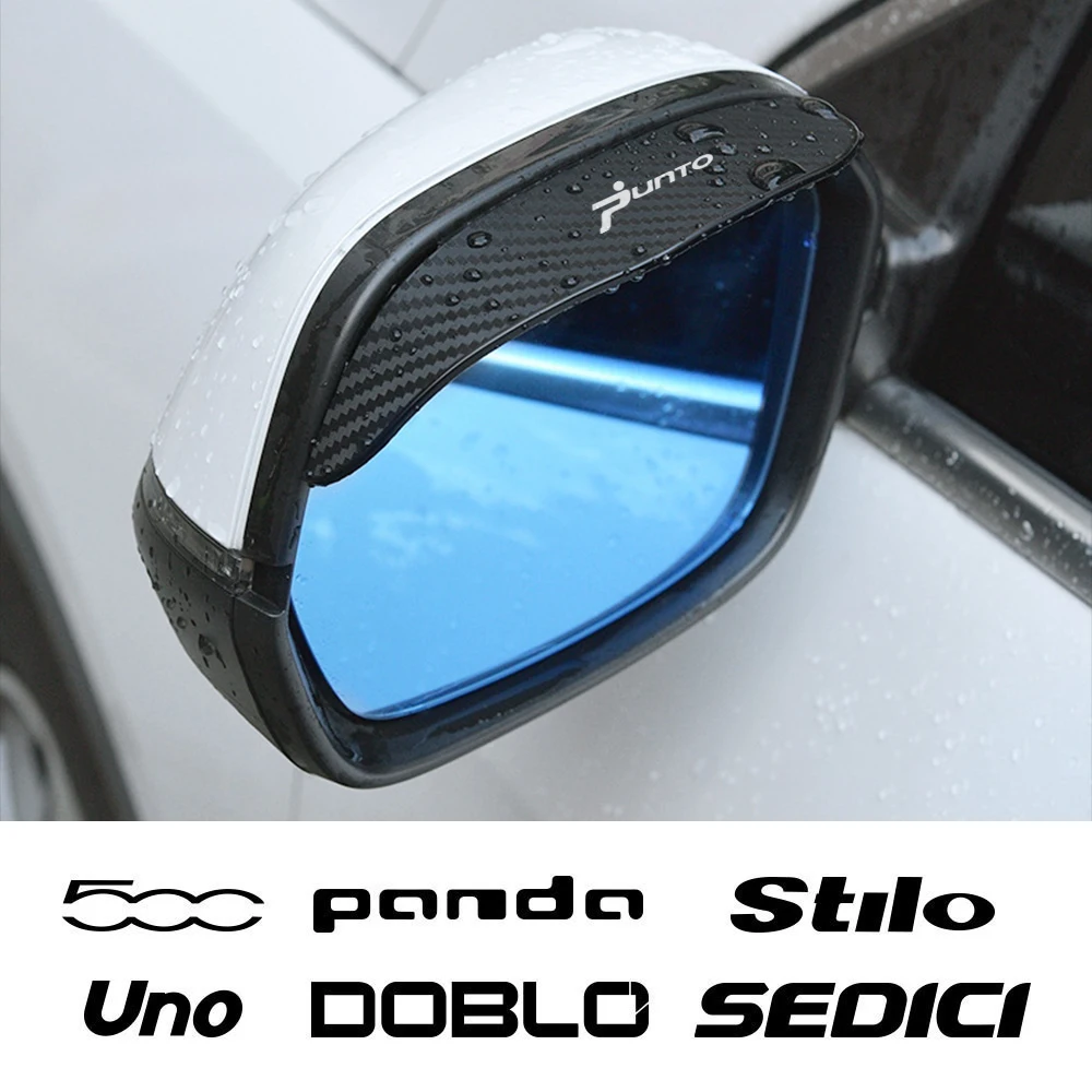 2Pcs Auto Rearview Mirror Cover Accessories For Fiat Toro Uno Stilo 500 Cronos Panda Doblo Ducato Sedici Punto Albea 124Spider car rearview mirror visor rearview mirror visor