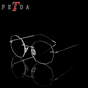 

FEIDA Rimless Titanium Eyeglasses Frames Men W Optical Frame Prescription Spectacle Frameless Glasses Transparent Eye glasses