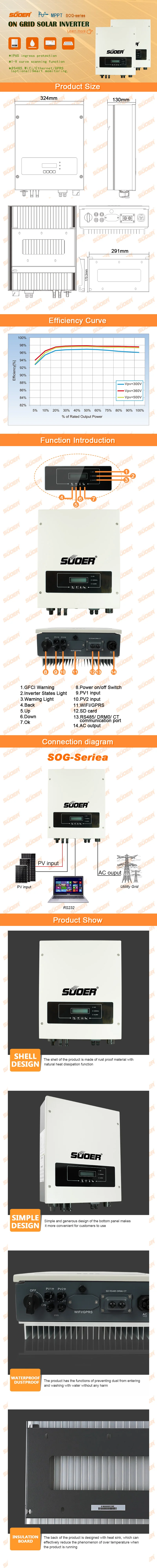 Suoer【Grid Tie Inverter】 продукт сетка галстук солнечной энергии 5 к инвертор с MPPT контроллер солнечного зарядного устройства(SOG5K-DM