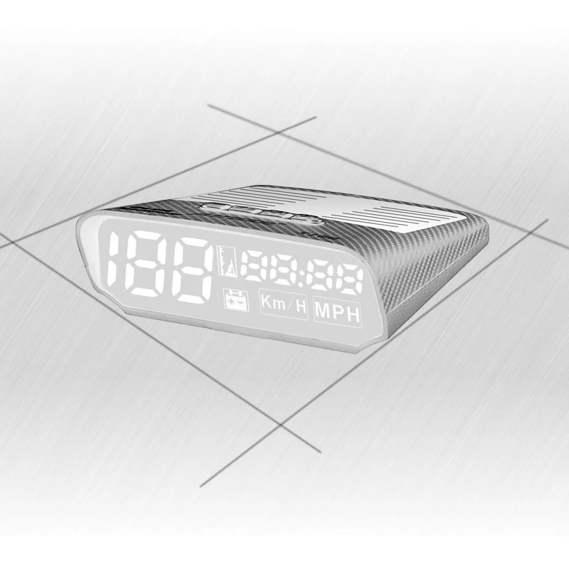 Автомобильный OBD HUD Дисплей солнечный gps Светодиодный KMH MPH Спидометр сигнализация