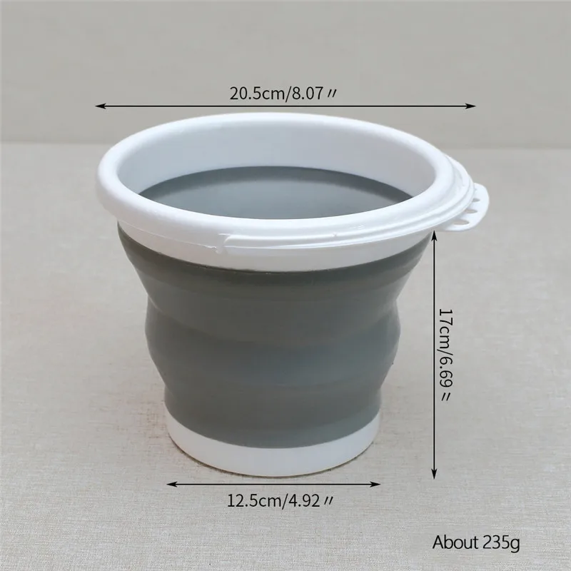 grey S Multifunctional Portable Folding Bucket Silicone Plastic Bucket Car Outdoor Travel Car Wash Fishing Telescopic Bucket Car Wash - Цвет: grey S