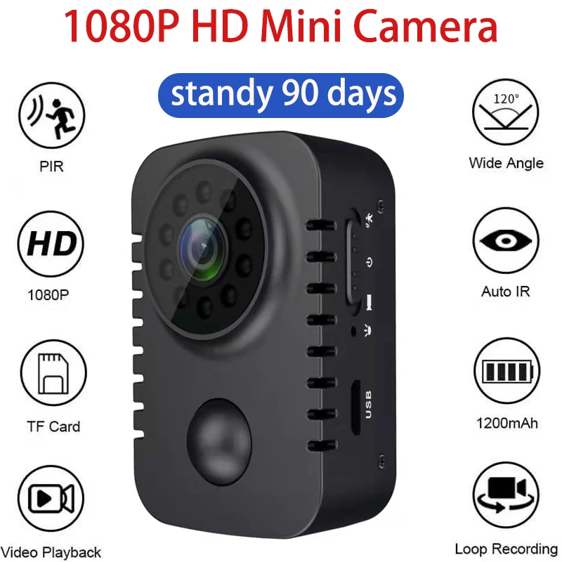 HD Mini Camera 1080P Security Motion Activated Nanny Cam Car Standby PIR Camcord 