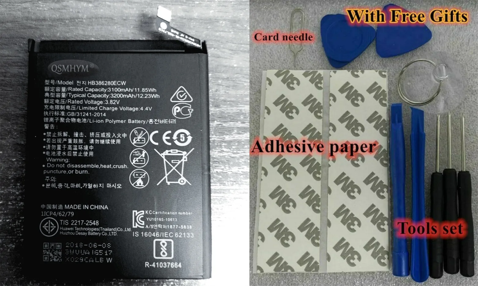 Original HB386280ECW 3.82V 3200mAh Battery For Huawei Ascend P10 Honor 9 CellPhone New With Tracking Number | Мобильные телефоны и
