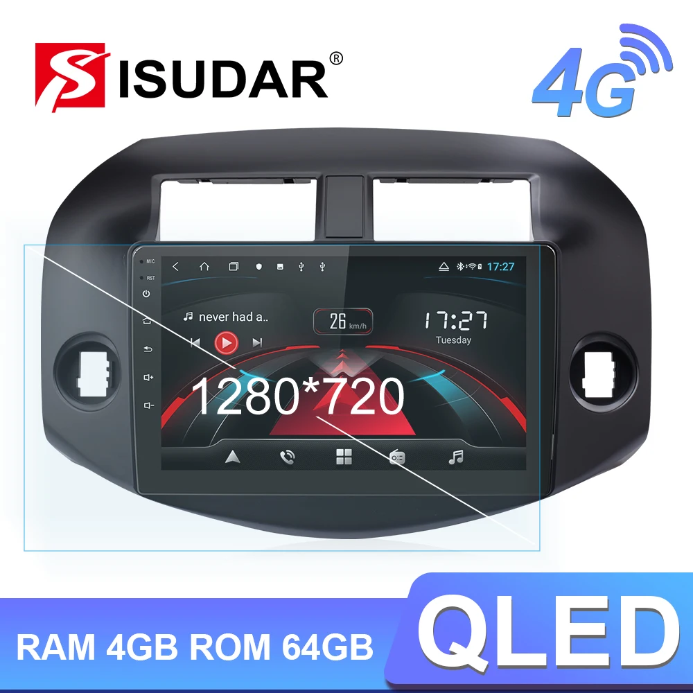 Автомагнитола Isudar H53 4G Android 1 Din для Toyota/RAV4 2007 2011 Автомобильная Мультимедийная