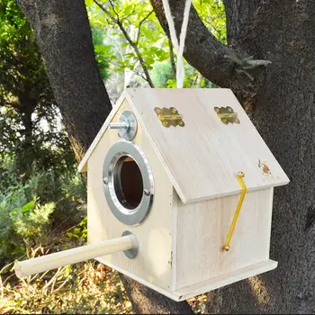 

3 Sizes Of Bird Houses Wooden Bird Breeding Box Budgerigar Peony Parrot Bird Cage Outdoor Bird's Nest Warm Bird House