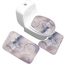 CAMMITEVER коврики с лошадьми Набор ковриков для ванной 3 шт Ванная комната Нескользящая стойка для тряпок+ крышка унитаза+ набор ковриков для ванной