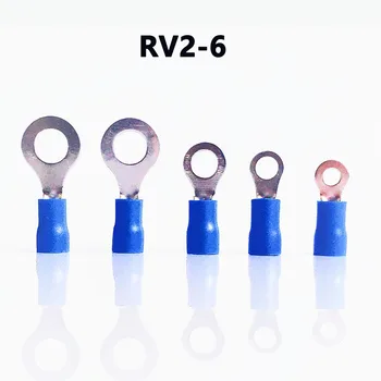 

RV2-6 BLUE color Ring insulated terminal suit 1.5-2.5mm2 Cable Wire Connector cable Crimp Terminal 100PCS/Pack Free shipping