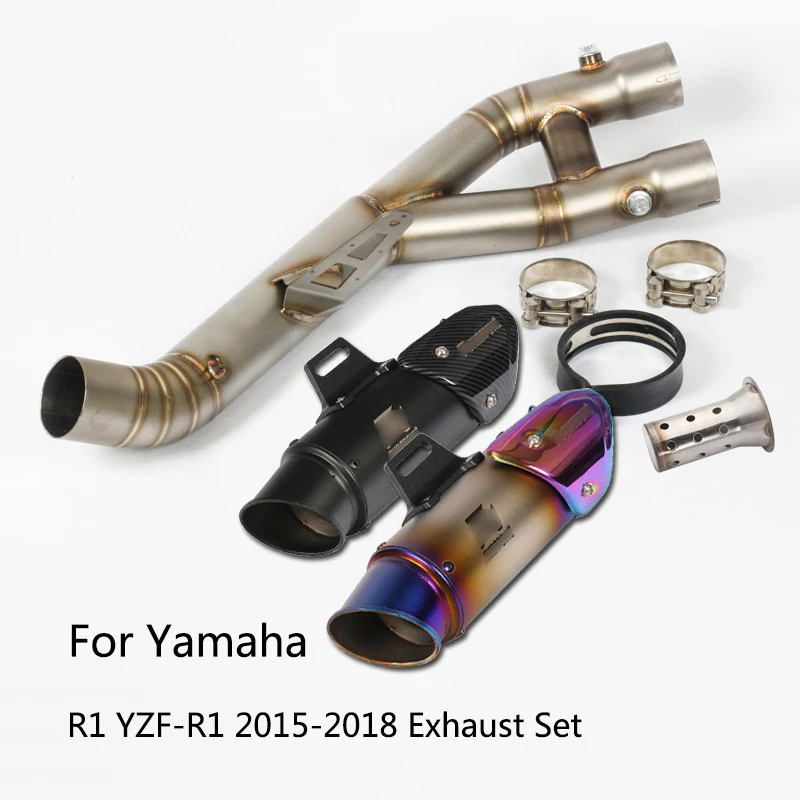 Для- Yamaha выхлопная труба мотоцикла Mid slip on 61 мм Глушитель выхлопная труба со съемным дБ убийца удалить катализатор