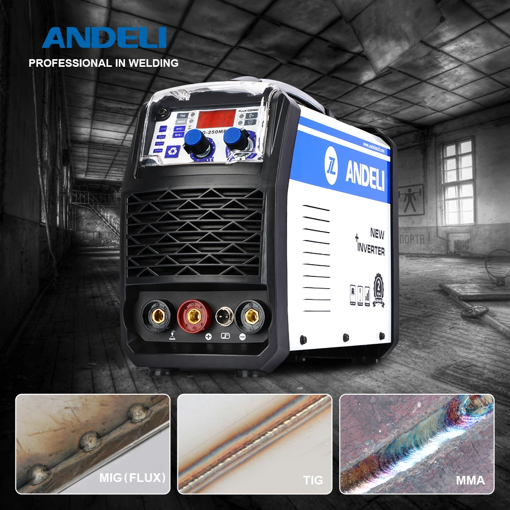 ANDELI MIG Welding Machine 220V MIG-250ME Mini Semi-automatic welding machine without Gas Flux Core Wire Inverter Welder | Инструменты