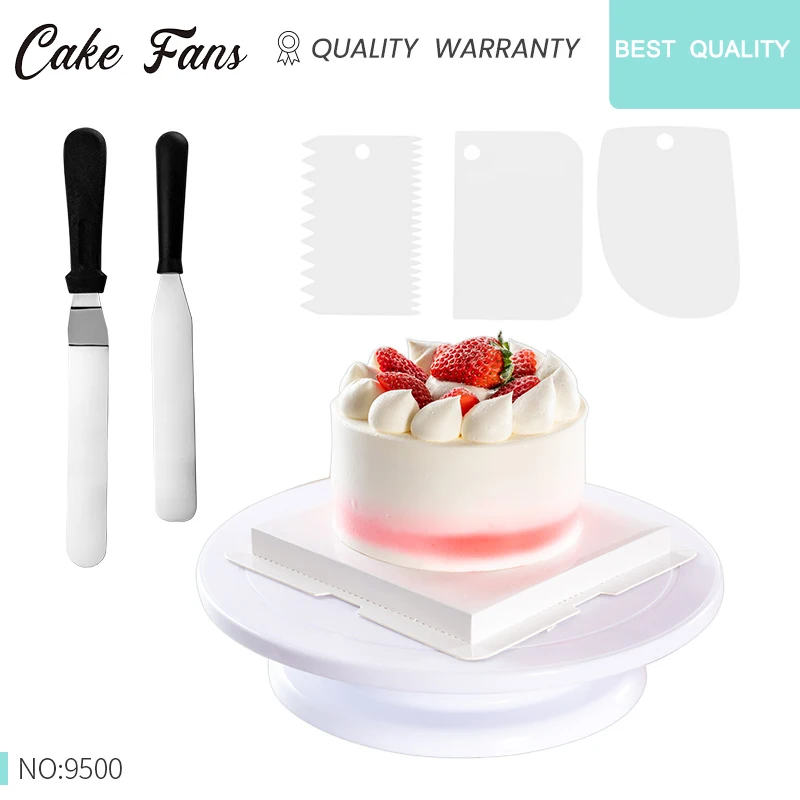 CakeSpatulaTurntablePlasticScraper6pcsKitchenwarePastryTools