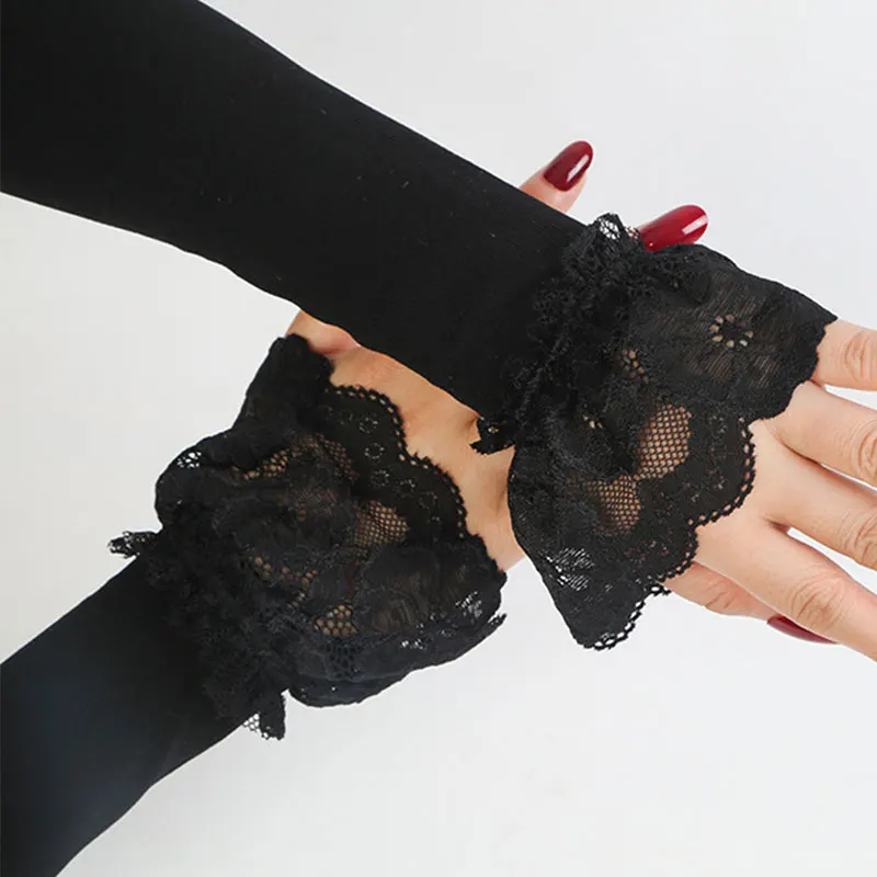 Female Sunscreen arm Sleeve Driving Gloves Fingerless Wrist Elastic Sleeve Summer Sun Protection