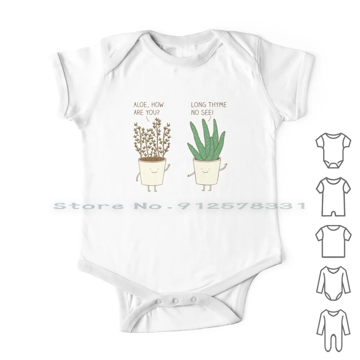 

Садовая этикетка, Одежда для новорожденных, комбинезоны, хлопковые комбинезоны, садовые травы, растения в горшке, природа, кухня, тимьян, алоэ вера