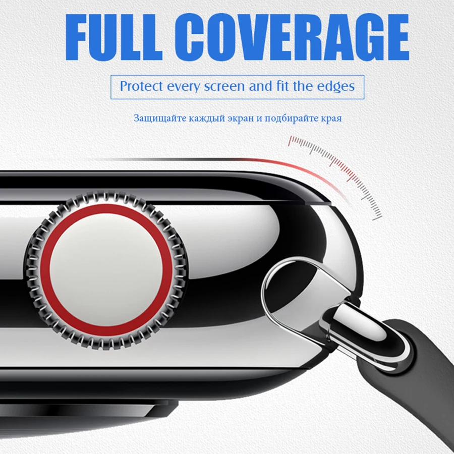 2 шт закаленное стекло 20D изогнутое полное покрытие для Apple Watch 1 2 3 4 Защита экрана для iwatch 38 40 42 44 мм защитная пленка 3D