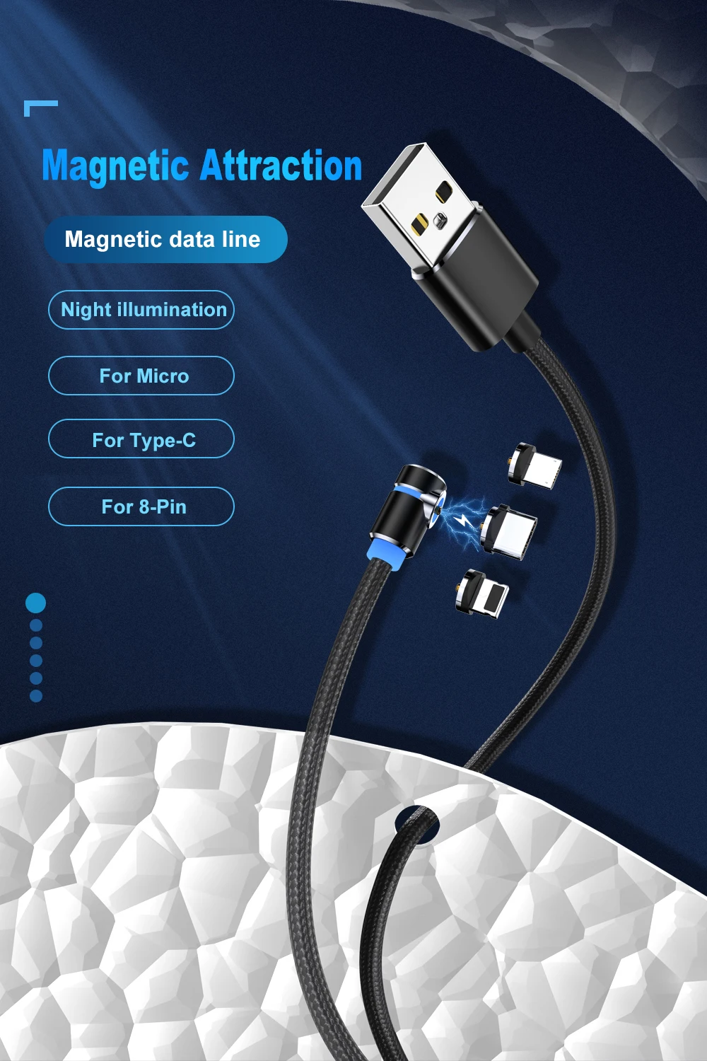 Vanniso Магнитный Micro USB кабель для быстрой зарядки usb type C кабель для samsung iphone X 8 Xiaomi Магнитный зарядный телефонный кабель USB шнур