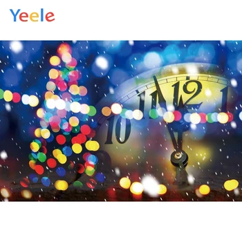

Yeele Christmas Backdrop Snow Pine Clock New Year Newborn Baby Birthday Party Custom Photography Background For Photo Studio
